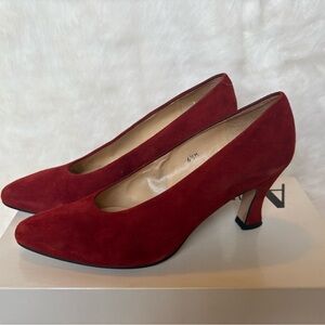 Evan Picone Red Suede Heels